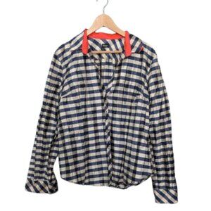 Beluva Webster Check Blouse with Contrast Cuffs